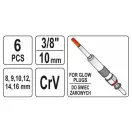 YATO Cheie pentru bujii incandescente cu balamale 6 piese 3/8" CrV