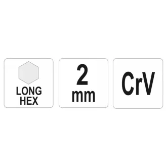 Cheie hexagonală YATO lungă 2,0 mm CrV