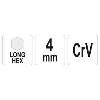 Cheie hexagonală YATO lungă 4,0 mm CrV
