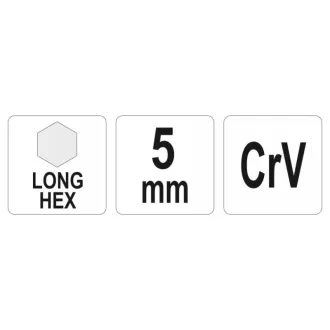 Cheie hexagonală YATO lungă 5,0 mm CrV