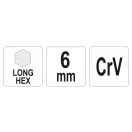 Cheie hexagonală YATO lungă 6,0 mm CrV
