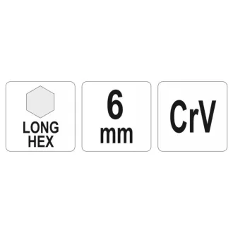 Cheie hexagonală YATO lungă 6,0 mm CrV