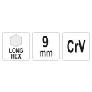 Cheie hexagonală YATO lungă 9,0 mm CrV