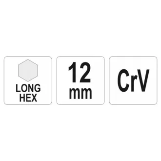 Cheie hexagonală YATO lungă 12,0 mm CrV