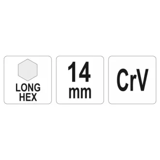 Cheie hexagonală YATO lungă 14,0 mm CrV