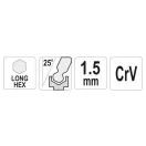 YATO Cheie hexagonală cu cap lung cu bilă 1,5 mm CrV