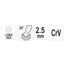 YATO Cheie hexagonală cu cap lung cu bilă 2,5 mm CrV