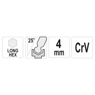 YATO Cheie hexagonală cu cap bilă 4,0 mm / 25 x 105 mm CrV