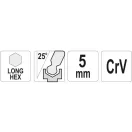 YATO Cheie hexagonală cu cap bilă 5,0 mm / 27 x 116 mm CrV