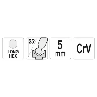YATO Cheie hexagonală cu cap bilă 5,0 mm / 27 x 116 mm CrV