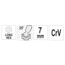 YATO Cheie hexagonală cu cap sferic lung 7,0 mm CrV