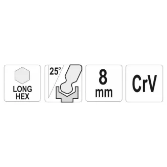 YATO Cheie hexagonală cu cap bilă 8,0 mm / 36 x 155 mm CrV