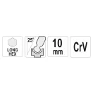 Cheie hexagonală YATO cu cap lung, 10,0 mm CrV