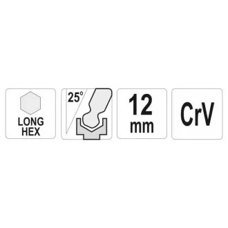 YATO Cheie hexagonală cu cap lung cu bilă 12,0 mm CrV