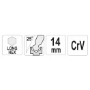 YATO Cheie hexagonală cu cap lung cu bilă 14,0 mm CrV