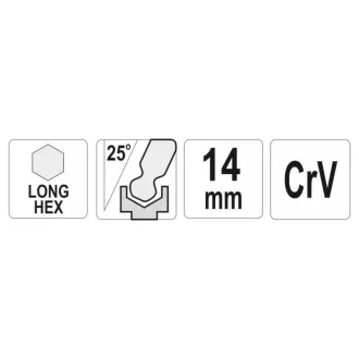 YATO Cheie hexagonală cu cap lung cu bilă 14,0 mm CrV