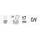 YATO Cheie hexagonală cu cap lung cu bilă 17,0 mm CrV