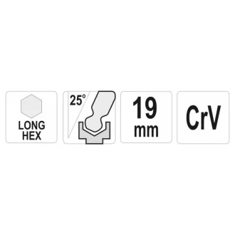 YATO Cheie hexagonală cu cap lung cu bilă 19,0 mm CrV