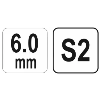 Cheie hexagonală YATO 6,0 mm / 17 x 200 mm S2