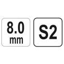 Cheie hexagonală YATO 8,0 mm / 22 x 200 mm S2