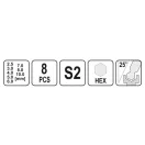 YATO Set chei Allen T cu cap sferic 8 piese 2,5-10 mm S2