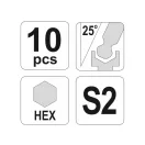 Set chei hexagonale YATO cu cap lung, 10 buc 1,27-10 mm S2