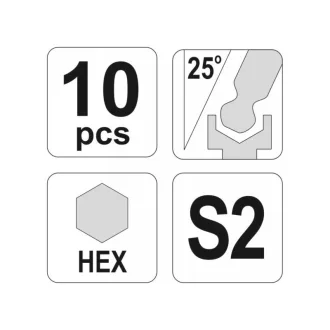 Set chei hexagonale YATO cu cap lung, 10 buc 1,27-10 mm S2