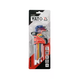 Set chei hexagonale extinse YATO 9 piese 1,5 - 10 mm S2