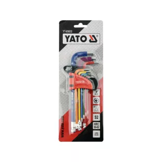   YATO Set chei hexagonale cu cap sferic lung 9 piese 1,5 - 10 mm S2
