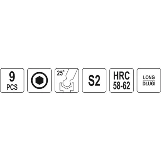   YATO Set chei hexagonale cu cap sferic lung 9 piese 1,5 - 10 mm S2