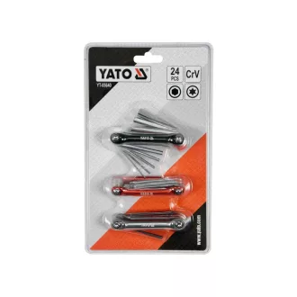 Set chei hexagonale pliabile YATO 24 de piese CrV
