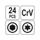 Set chei hexagonale pliabile YATO 24 de piese CrV