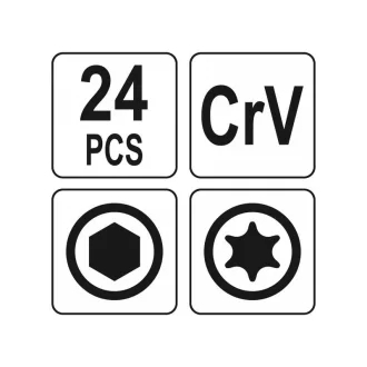 Set chei hexagonale pliabile YATO 24 de piese CrV