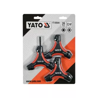Set chei hexagonale pliabile YATO și chei Torx 26 piese CrV