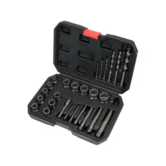   YATO Extractor de șuruburi sparte, rupte și set de burghie 26 bucăți 3/8"