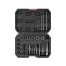 YATO Extractor de șuruburi sparte, rupte și set de burghie 26 bucăți 3/8"