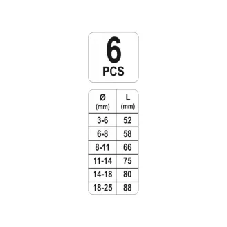 YATO Set de extracție șuruburi 6 piese M3-M25
