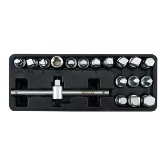   Set chei de scurgere a uleiului YATO 18 piese 5/16"-3/8", 8mm,10mm, 7-14mm, 10mm, 8-17mm 3/8"C