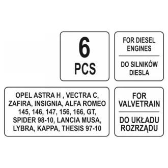   YATO Set de fixare control 6 piese (Diesel) Opel Fiat Alfa Romeo