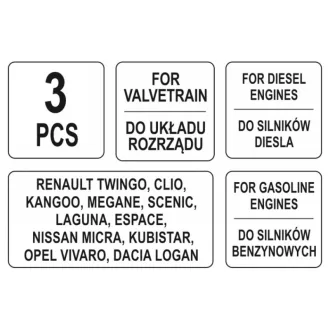   Set de fixare YATO Control 3 piese (Diesel si benzina) Renault Nissan Opel
