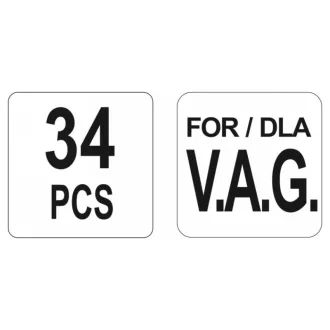   Set de fixare YATO Control 34 piese (Diesel si benzina) Audi Seat Skoda VW