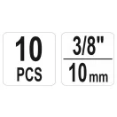 Set de îndepărtare a capului de șurubelniță YATO 10 bucăți 3/8" 9-19 mm