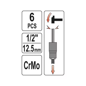 YATO Set chei tubulare 6 piese 1/2" 17-27 mm CrMo