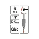 YATO Set chei tubulare 6 piese 1/2" 17-27 mm CrMo