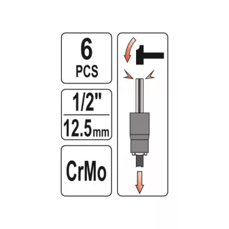 YATO Set chei tubulare 6 piese 1/2" 17-27 mm CrMo