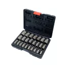 Set de extracție YATO 25 bucăți (pentru șuruburi interne torx, hexagonale și spline)