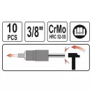 Set de îndepărtare a capului de șurubelniță YATO 10 bucăți 3/8" 10-19 mm