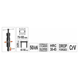   YATO Extractor hidraulic și separator de rulmenți 75-105 mm
