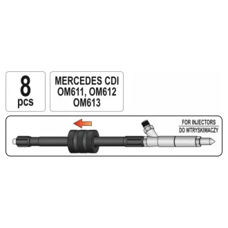 Kit demontare injector diesel YATO 8 piese Mercedes