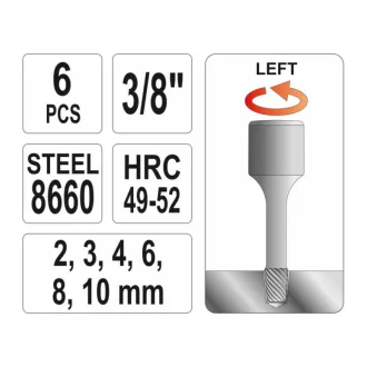YATO Set extracție șurub 6 bucăți 3/8" M2-M10